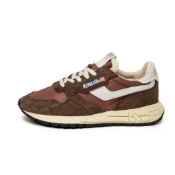 Autry Sneakers En Cuir*Reelwind Low W *Nylon / Hairy Suede / Cracked Leather* White / Ebony