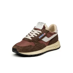 Autry Sneakers En Cuir*Reelwind Low W *Nylon / Hairy Suede / Cracked Leather* White / Ebony