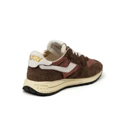 Autry Sneakers En Cuir*Reelwind Low W *Nylon / Hairy Suede / Cracked Leather* White / Ebony