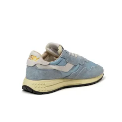 Autry Sneakers En Cuir|Sneakers Blancs*Reelwind Low W *Nylon / Cracked Leather* White / Celblu