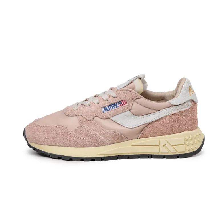 Autry Sneakers En Cuir|Sneakers Blancs*Reelwind Low W *Nylon / Cracked Leather* White / Powder