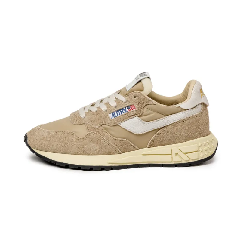 Autry Sneakers En Cuir*Reelwind Low W *Nylon / Hairy Suede / Cracked Leather* Wh / Wht Pep