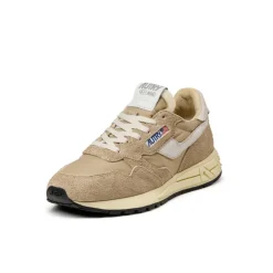Autry Sneakers En Cuir*Reelwind Low W *Nylon / Hairy Suede / Cracked Leather* Wh / Wht Pep