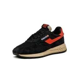 Autry Sneakers En Cuir|Chaussures De Running Retro*Reelwind Low W *Suede / Net* Black / Orange