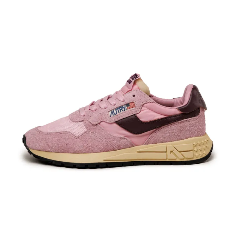 Autry Sneakers En Cuir|Chaussures De Running Retro*Reelwind Low W *Suede / Net* Roseate / Rose