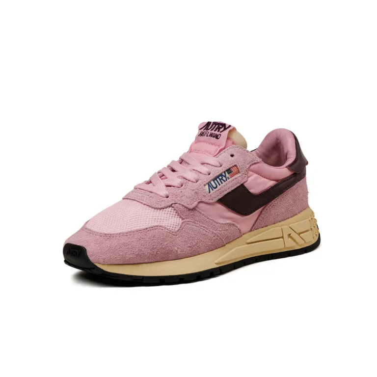 Autry Sneakers En Cuir|Chaussures De Running Retro*Reelwind Low W *Suede / Net* Roseate / Rose