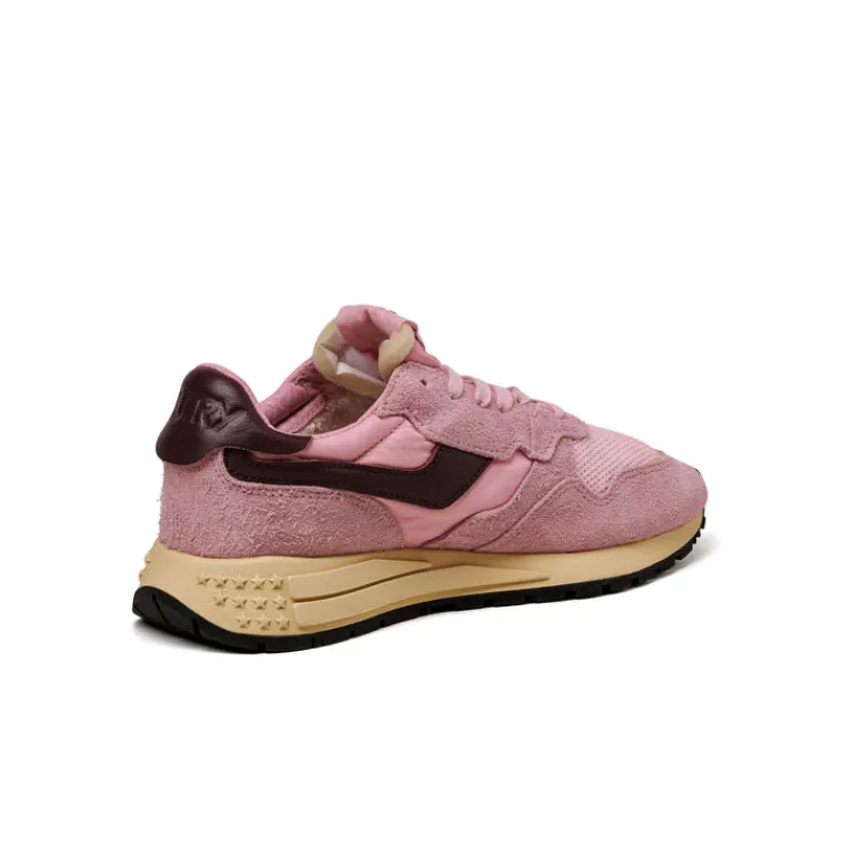 Autry Sneakers En Cuir|Chaussures De Running Retro*Reelwind Low W *Suede / Net* Roseate / Rose