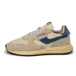 Autry Sneakers En Cuir|Chaussures De Running Retro*Reelwind Low W *Suede / Net* Ecru / Blue