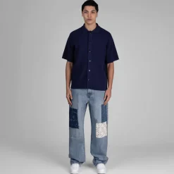 Autry Chemises*Short Sleeve Knit Shirt Blue