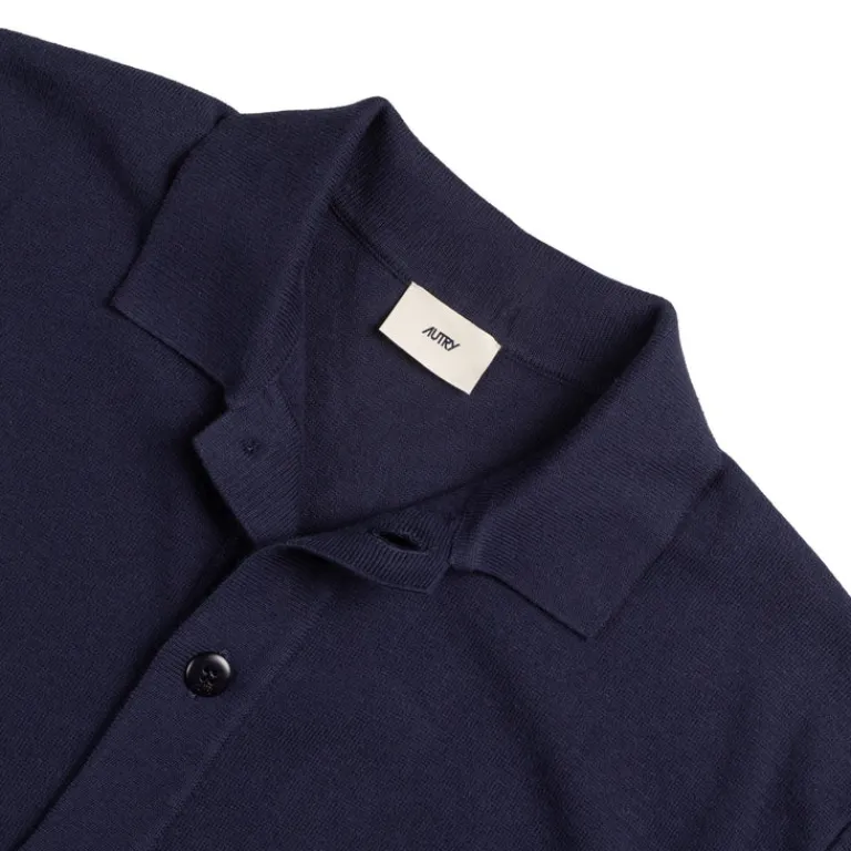 Autry Chemises*Short Sleeve Knit Shirt Blue