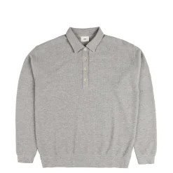 Autry T-Shirts*Tonal Logo Waffle Long-Sleeve Polo Dark Melange