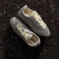 Autry Sneakers En Cuir|Baskets Décontractées Terrace*Windspin W *Lamb Leather / Nylon* Silver / Ivory