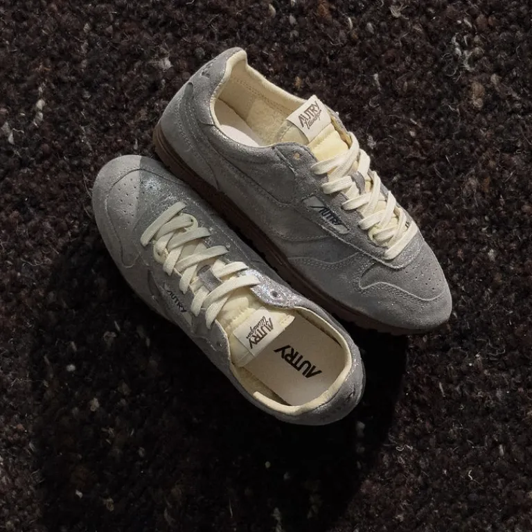 Autry Sneakers En Cuir|Baskets Décontractées Terrace*Windspin W *Lamb Leather / Nylon* Silver / Ivory