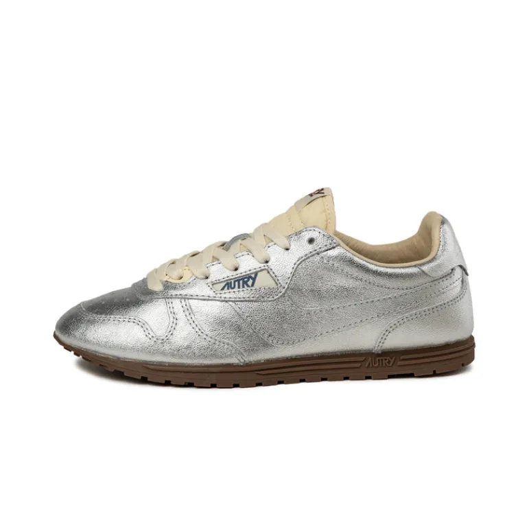 Autry Sneakers En Cuir|Baskets Décontractées Terrace*Windspin W *Lamb Leather / Nylon* Silver / Ivory