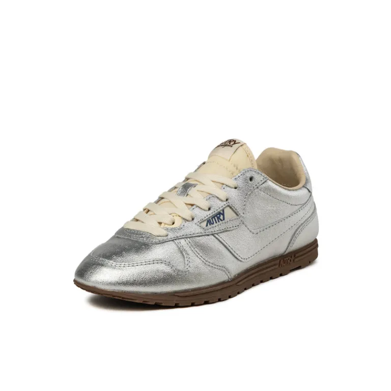 Autry Sneakers En Cuir|Baskets Décontractées Terrace*Windspin W *Lamb Leather / Nylon* Silver / Ivory