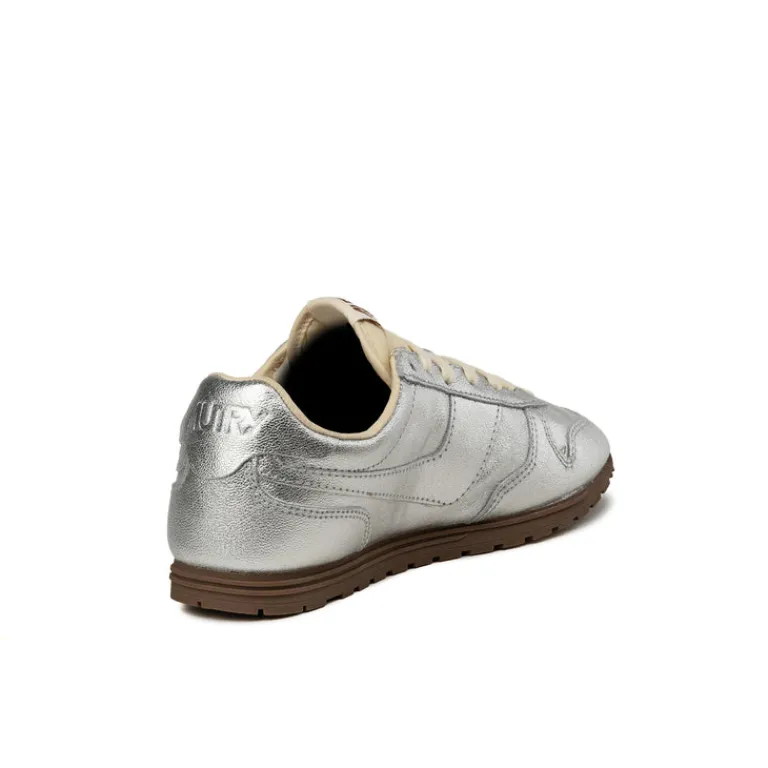 Autry Sneakers En Cuir|Baskets Décontractées Terrace*Windspin W *Lamb Leather / Nylon* Silver / Ivory