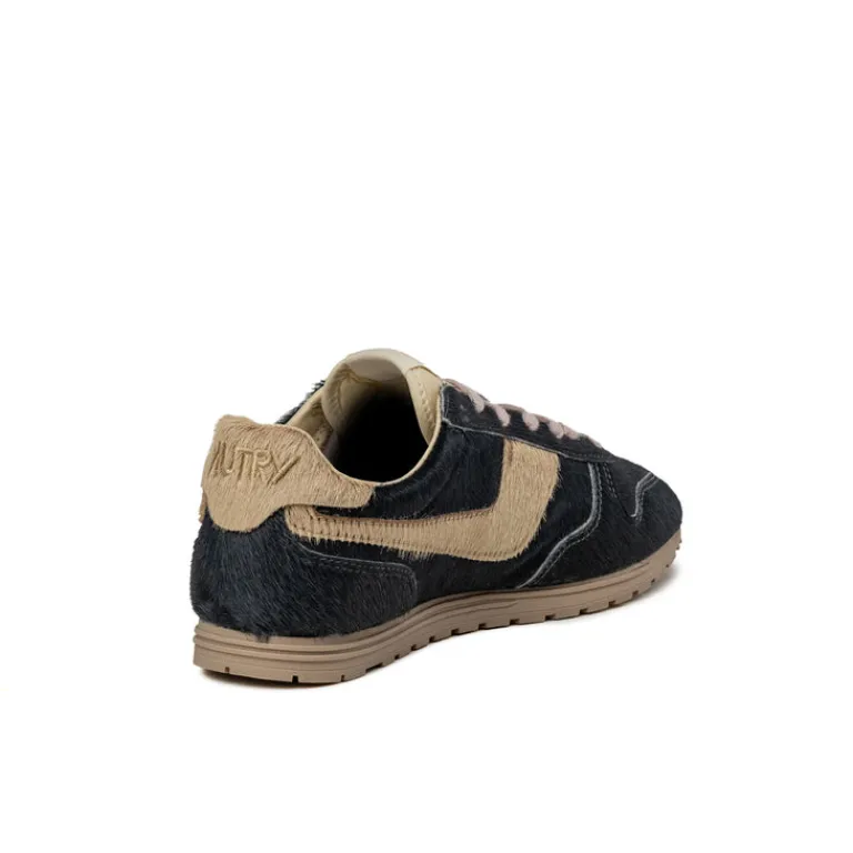 Autry Sneakers En Cuir|Baskets Décontractées Terrace*Windspin W *Pony / Nylon* Grey / Ivory