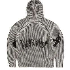 032c Tricot*''Crusader'' Hooded Knit Black / White