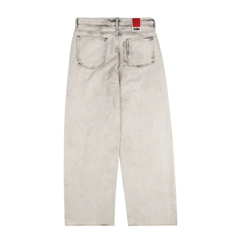 032c Pantalons*'Down To Earth' Wide Leg Jeans Washed Grey / White