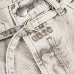 032c Pantalons*'Down To Earth' Wide Leg Jeans Washed Grey / White
