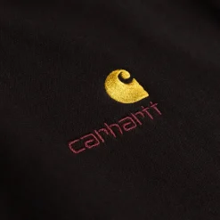 Carhartt WIP Pullover*Half Zip American Script Sweat Black