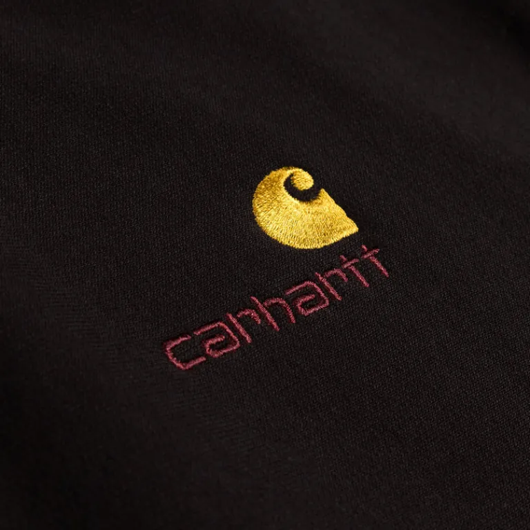 Carhartt WIP Pullover*Half Zip American Script Sweat Black