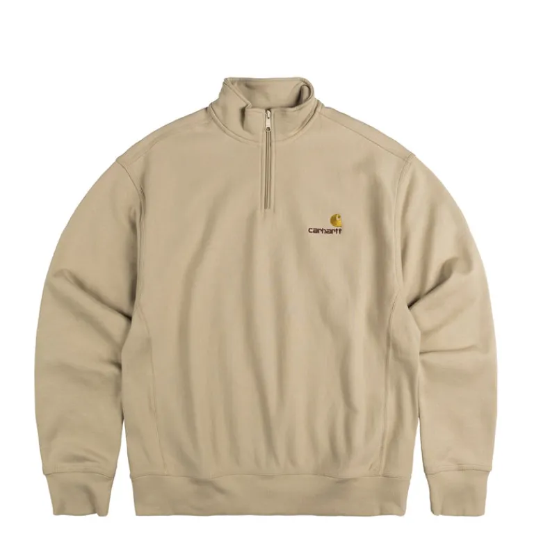 Carhartt WIP Pullover*Half Zip American Script Sweat Fleur De Sel