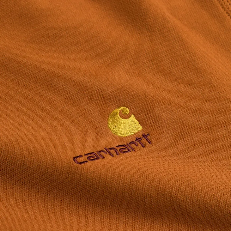 Carhartt WIP Sweats À Capuche*Hooded American Script Sweat Sienne