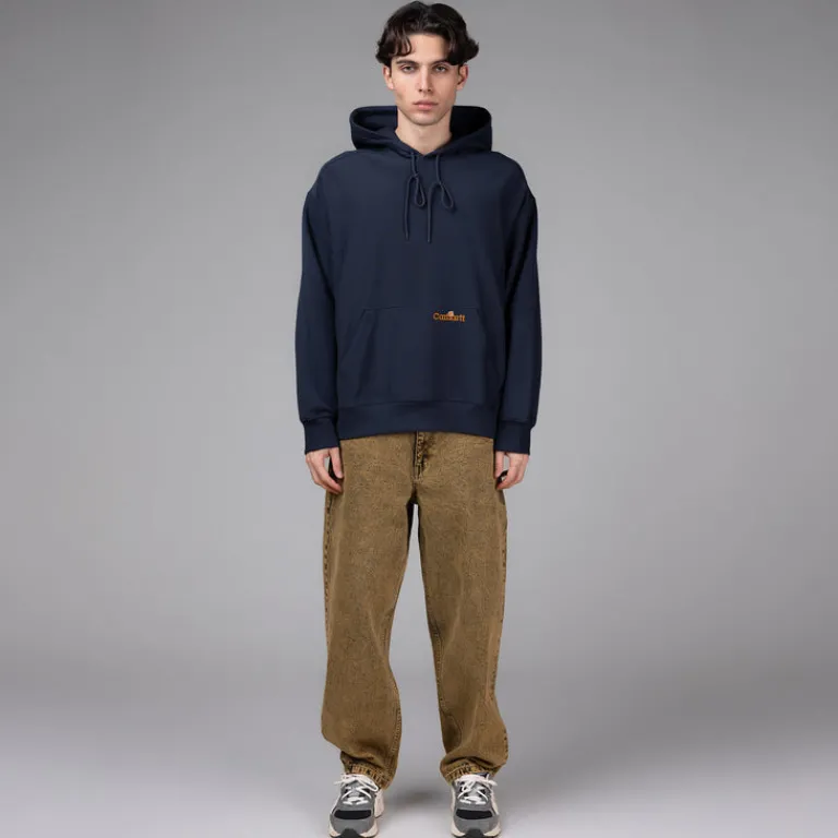 Carhartt WIP Sweats À Capuche*Hooded Label Script Sweat Blue