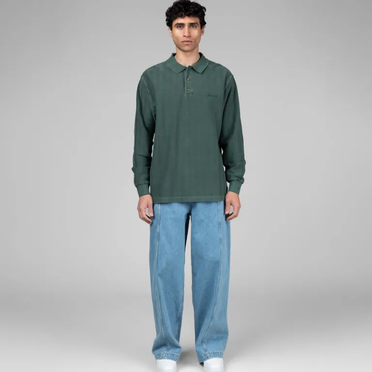 Carhartt WIP T-Shirts*Morrison Rugby Longsleeve Shirt Conifer Pigment Garment Dyed