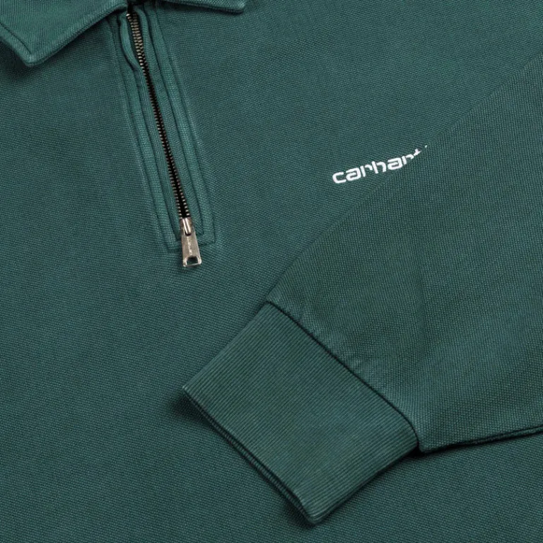 Carhartt WIP Pullover*Pique Script Sweat Dark Fir / White