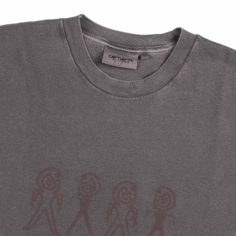 Carhartt WIP T-Shirts*Terrestrial T-Shirt Black / Arbusta Pigment Garment Dyed