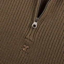 Courreges Pullover*Ribbed Wool Trucker Sweater Mocha