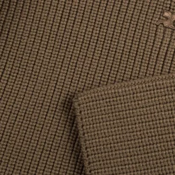 Courreges Pullover*Ribbed Wool Trucker Sweater Mocha