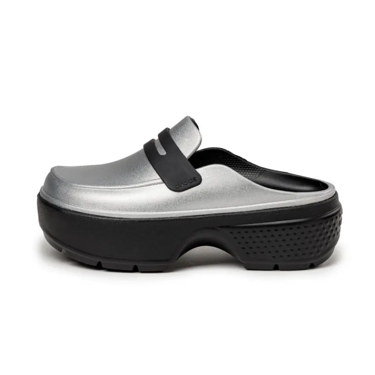 Crocs Sneakers Végétaliens|Loafer*Stomp Metallic Loafer Silver / Black