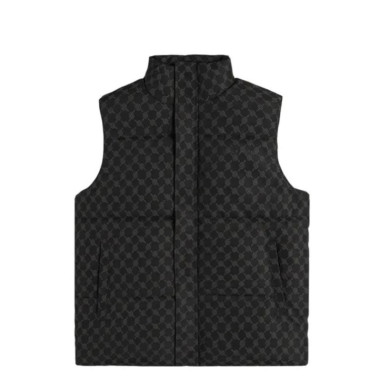 Daily Paper Vestes*Pondo Cotton Monogram Bodywarmer Black