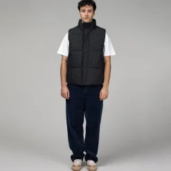 Daily Paper Vestes*Pondo Cotton Monogram Bodywarmer Black