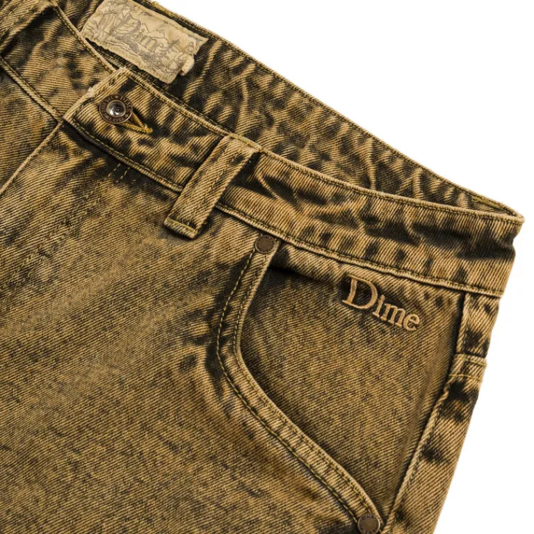 Dime Pantalons*Classic Baggy Denim Pants Overdyed Gold