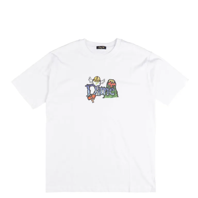 Dime T-Shirts*Classic Fuzzy T-Shirt White