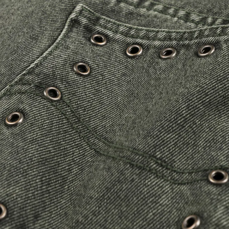 Dime Pantalons*Classic Relaxed Denim Pants (Faded Green)