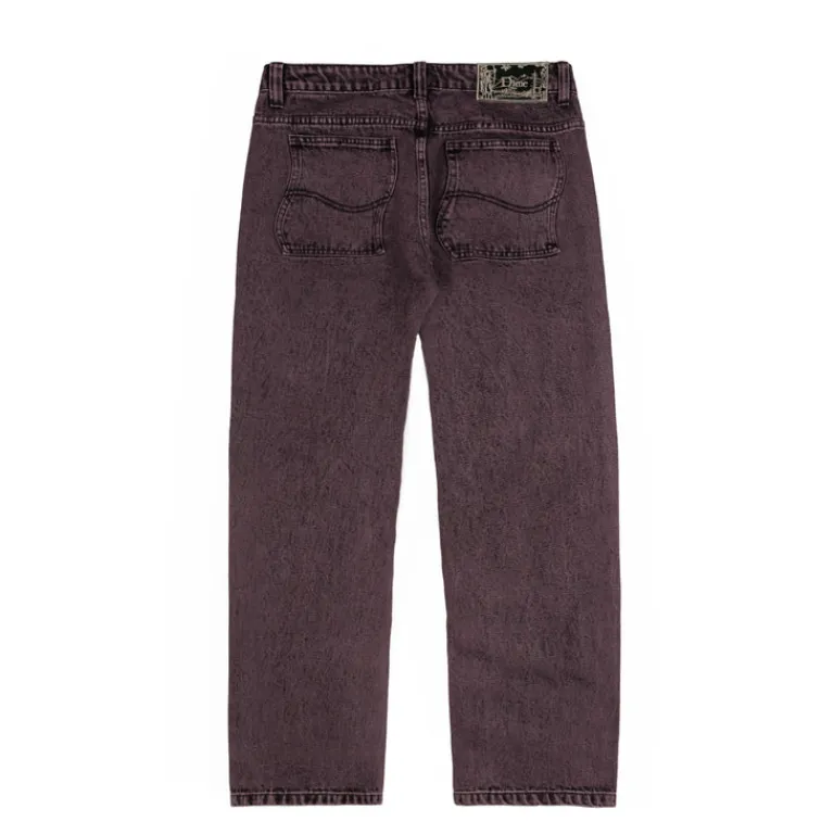 Dime Pantalons*Classic Relaxed Denim Pants Overdyed Plum