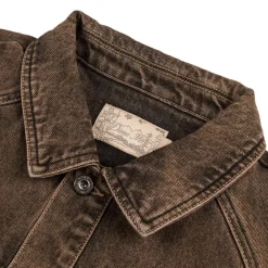 Dime Gilets*Dipped Denim Jacket Dipped Sandblasted Brown