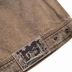 Dime Gilets*Dipped Denim Jacket Dipped Sandblasted Brown