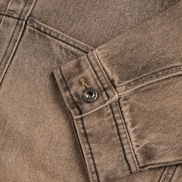 Dime Gilets*Dipped Denim Jacket Dipped Sandblasted Brown