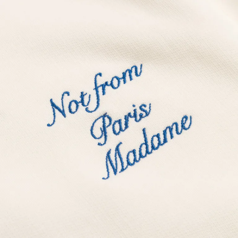 Drole de Monsieur Sweats À Capuche*Le Hoodie Slogan Cursive Off White