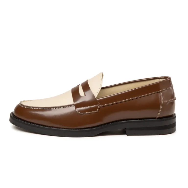 Duke + Dexter Sneakers En Cuir|Loafer*Wilde Loafer Chestnut / White