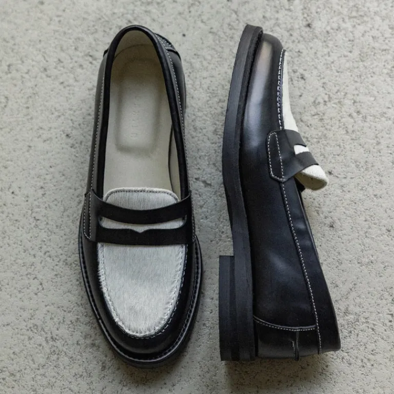 Duke + Dexter Sneakers En Cuir|Loafer*Wilde Pony Loafer W Black / White