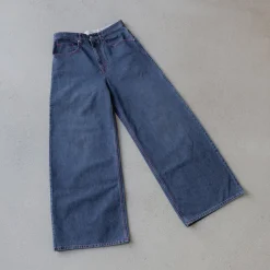 ERL Pantalons*Baggy Indiana Distressed Jeans Woven Dirty Blue