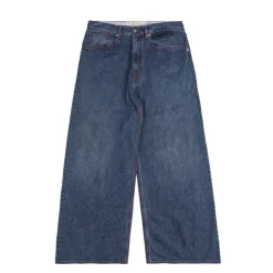 ERL Pantalons*Baggy Indiana Distressed Jeans Woven Dirty Blue