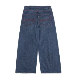 ERL Pantalons*Baggy Indiana Distressed Jeans Woven Dirty Blue